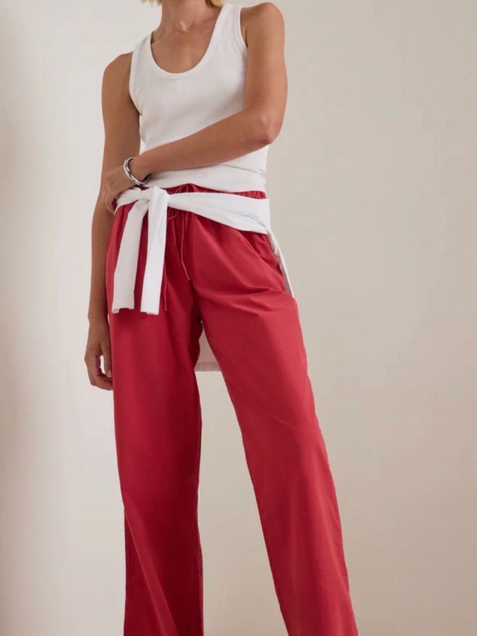 Nwt Nation Ltd Los Angeles Anthropologie 100% Pima Cotton Lucia Tie Waist Pants